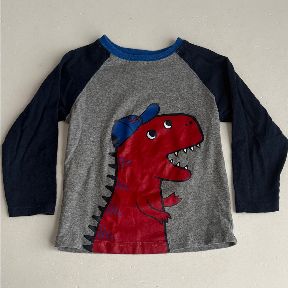 Jumping Beans Boys 3T Gray and Navy Dinosaur Shirt